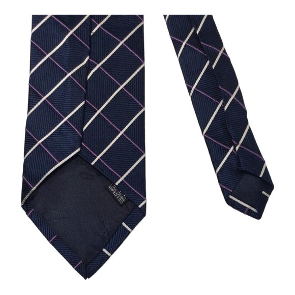 DIOR Blue Plaids & Checks Silk Tie Made In Italy 61"/3".1/2 EX COND - Picture 5 of 9